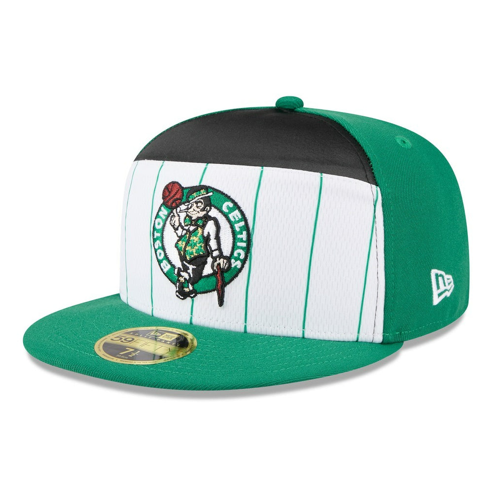 White/Kelly Green Boston Celtics 2025 NBA Tip Off Split Panel 59FIFTY Fitted Hat | NBA