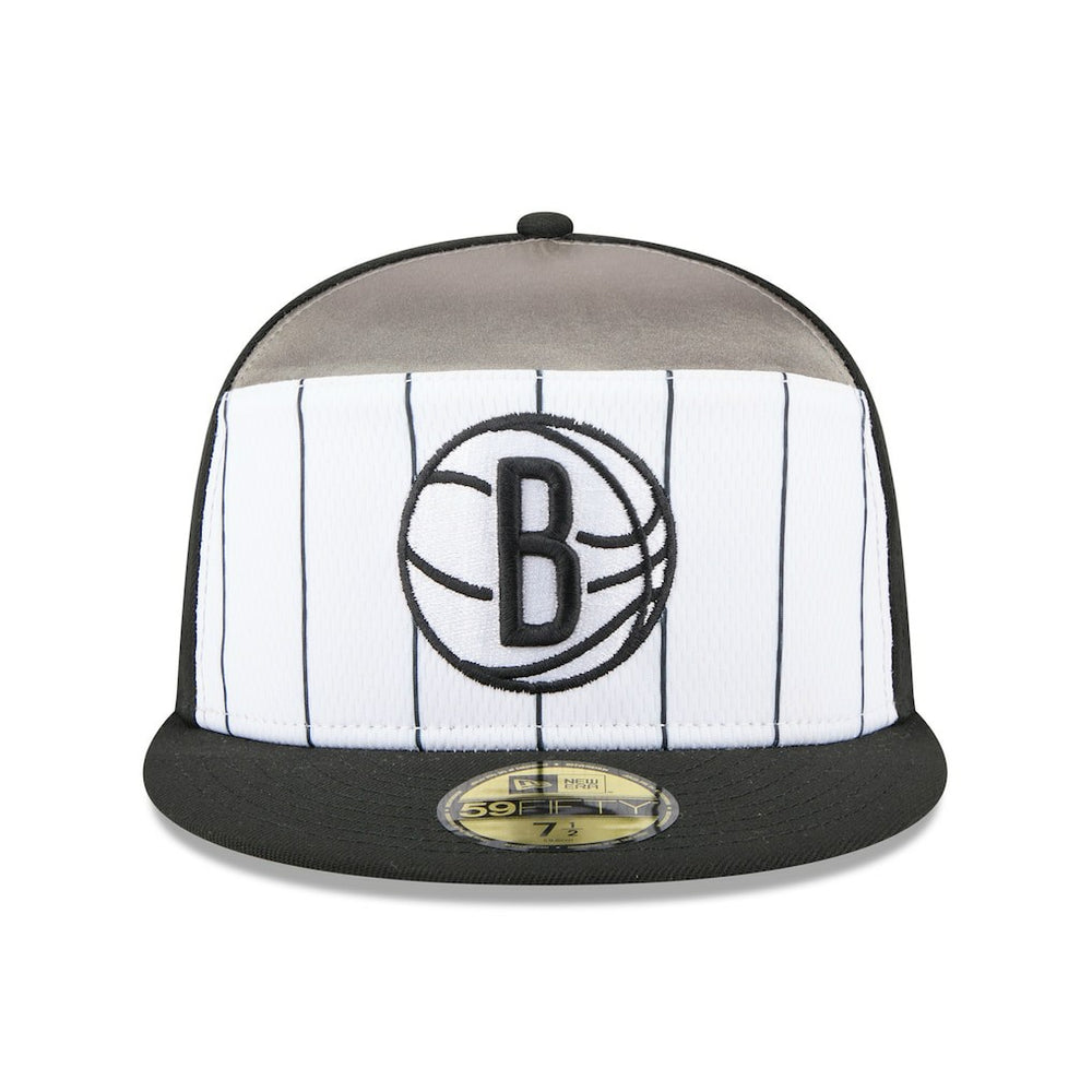 White/Black Brooklyn Nets 2025 NBA Tip Off Split Panel 59FIFTY Fitted Hat | NBA