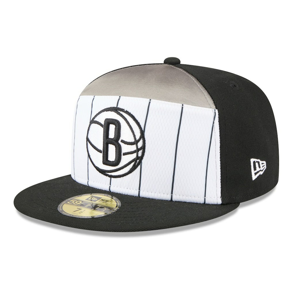 White/Black Brooklyn Nets 2025 NBA Tip Off Split Panel 59FIFTY Fitted Hat | NBA