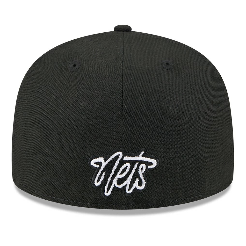 White/Black Brooklyn Nets 2025 NBA Tip Off Split Panel 59FIFTY Fitted Hat | NBA