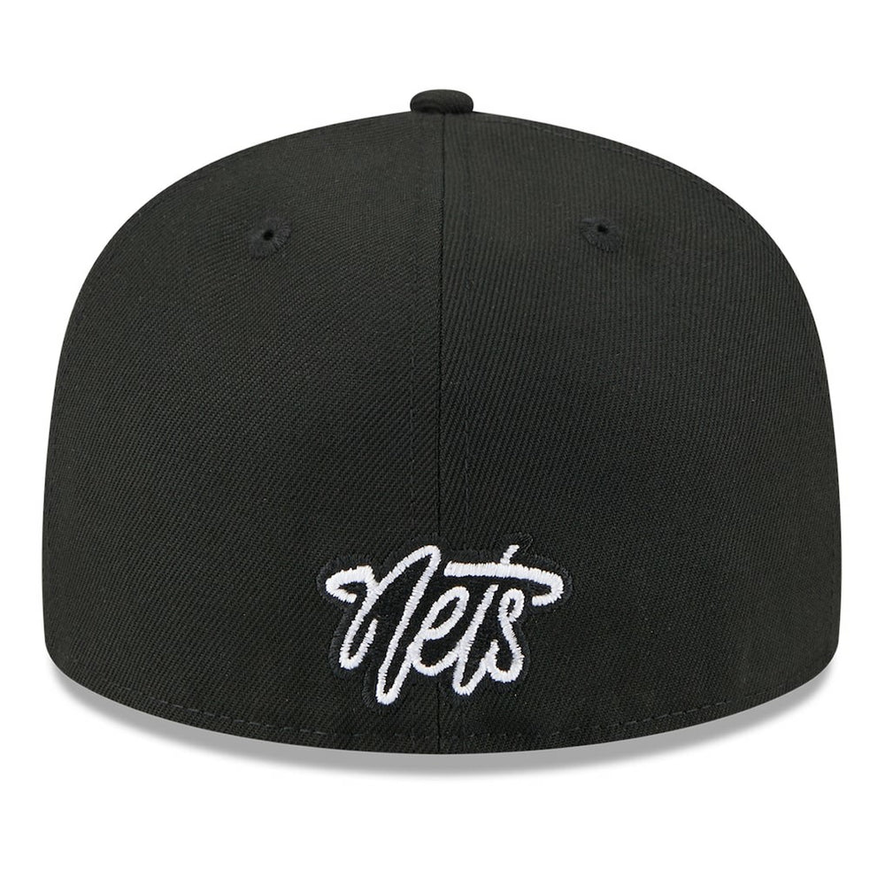 White/Black Brooklyn Nets 2025 NBA Tip Off Split Panel 59FIFTY Fitted Hat | NBA