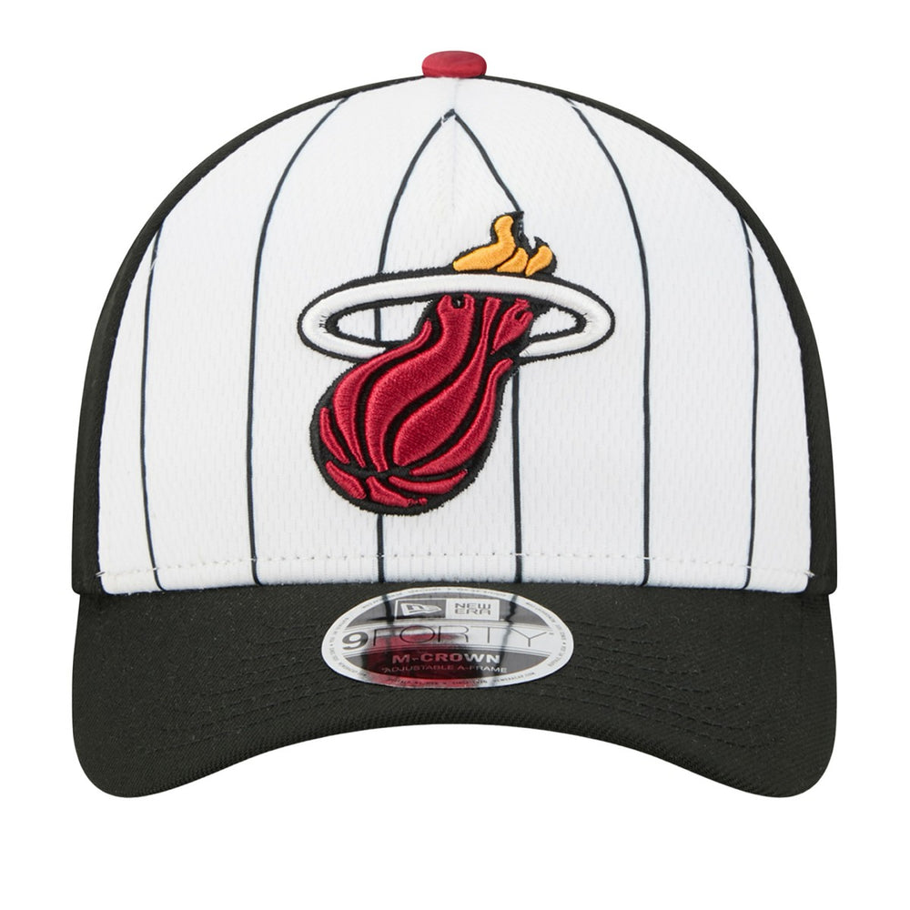 White/Black Miami Heat 2025 NBA Tip Off M-Crown A-Frame 9FORTY Adjustable Hat | NBA
