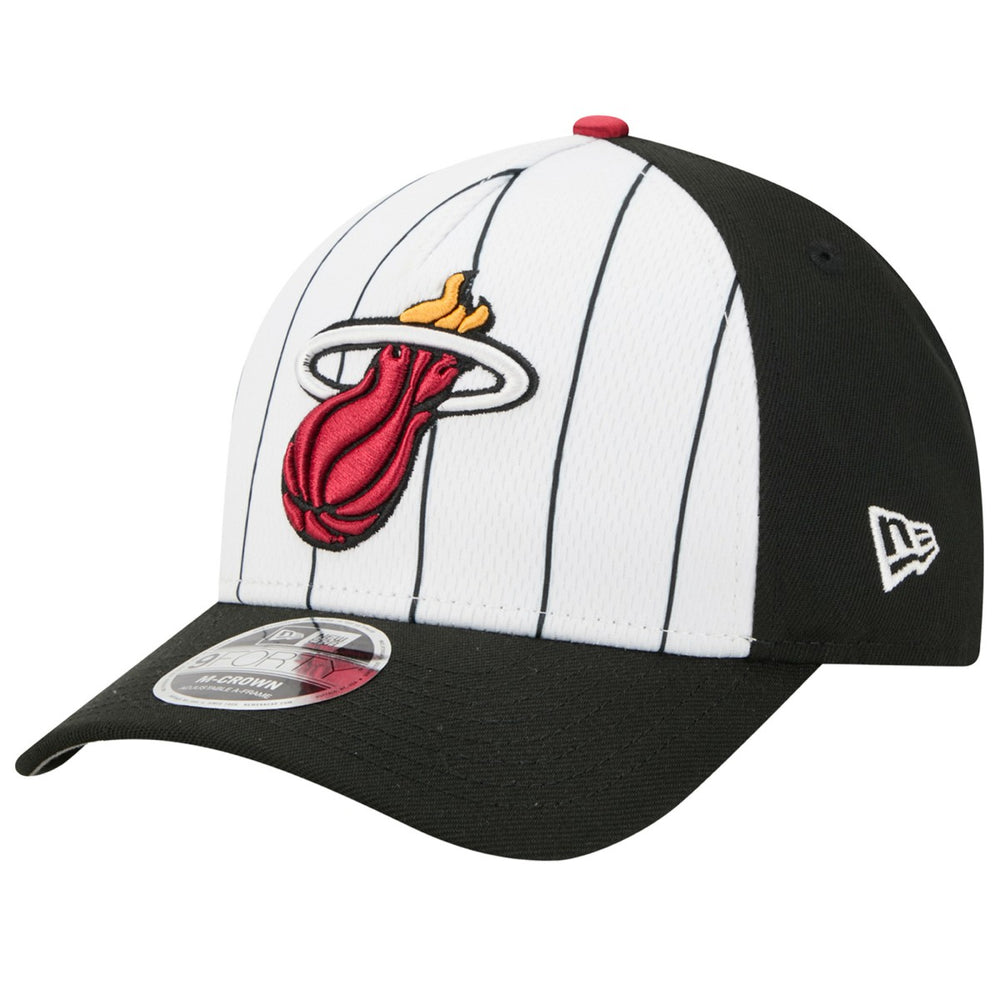 White/Black Miami Heat 2025 NBA Tip Off M-Crown A-Frame 9FORTY Adjustable Hat | NBA