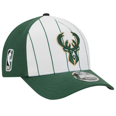 White/Hunter Green Milwaukee Bucks 2025 NBA Tip Off M-Crown A-Frame 9FORTY Adjustable Hat | NBA