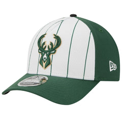 White/Hunter Green Milwaukee Bucks 2025 NBA Tip Off M-Crown A-Frame 9FORTY Adjustable Hat | NBA