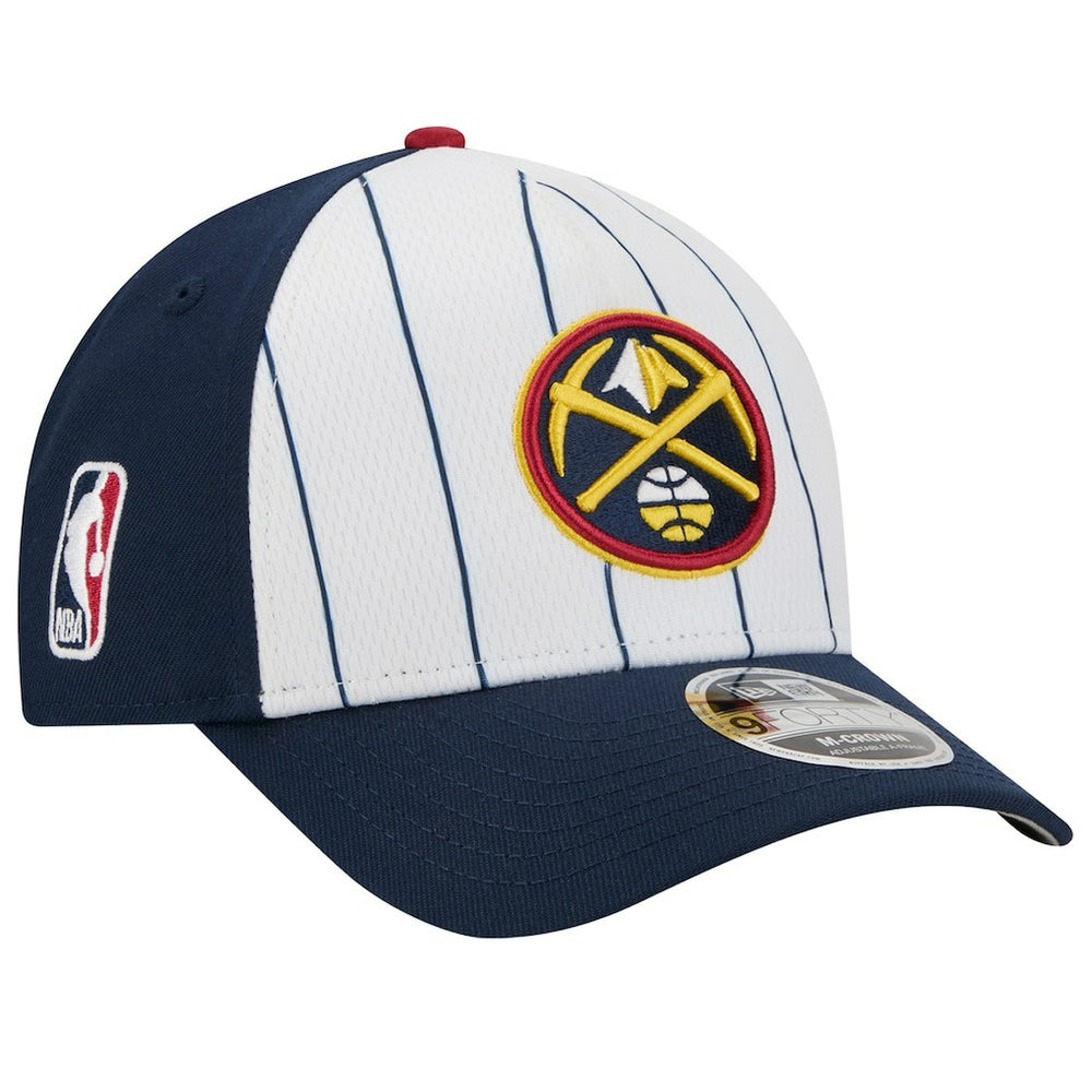 White/Navy Denver Nuggets 2025 NBA Tip Off M-Crown A-Frame 9FORTY Adjustable Hat sale | NBA