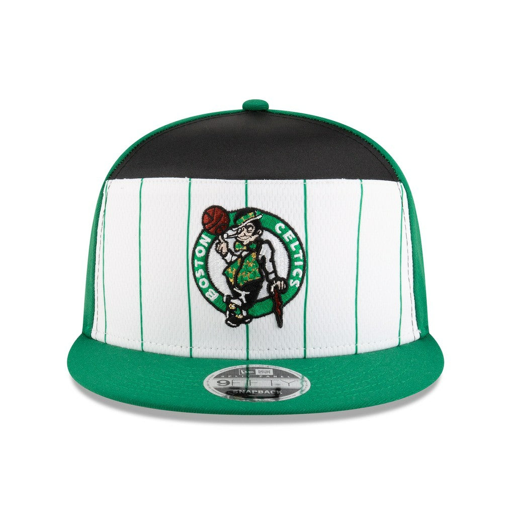 White/Kelly Green Boston Celtics 2025 NBA Tip Off Split Panel 9FIFTY Snapback Hat | NBA
