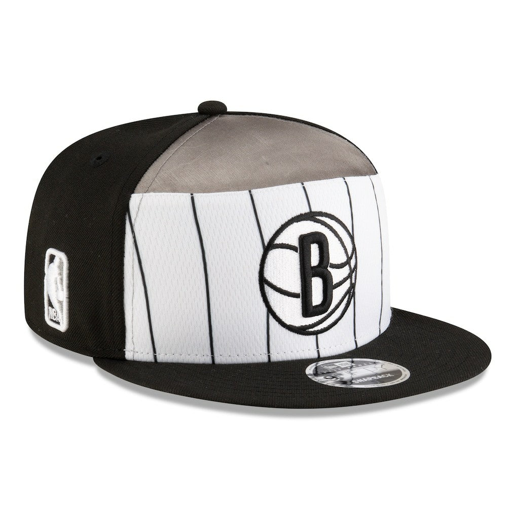 White/Black Brooklyn Nets 2025 NBA Tip Off Split Panel 9FIFTY Snapback Hat | NBA