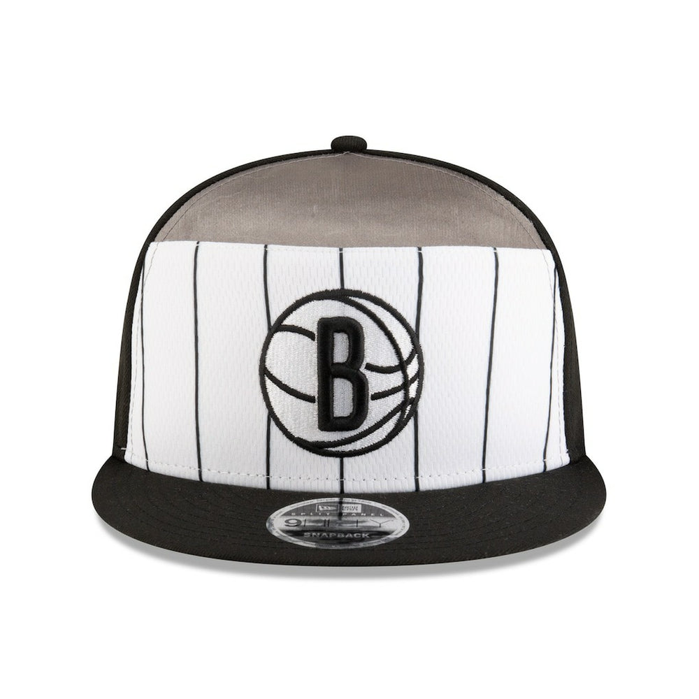 White/Black Brooklyn Nets 2025 NBA Tip Off Split Panel 9FIFTY Snapback Hat | NBA