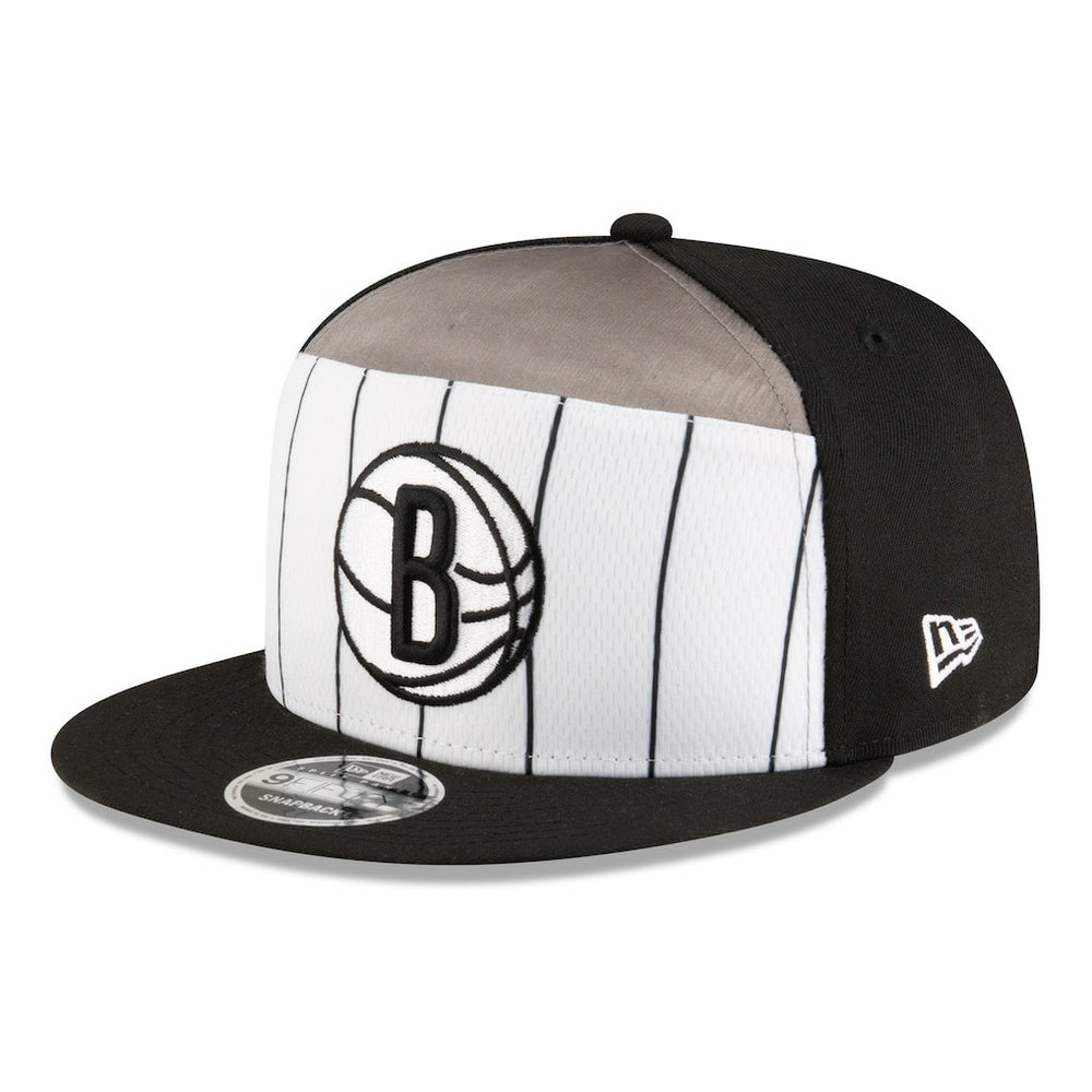 White/Black Brooklyn Nets 2025 NBA Tip Off Split Panel 9FIFTY Snapback Hat | NBA
