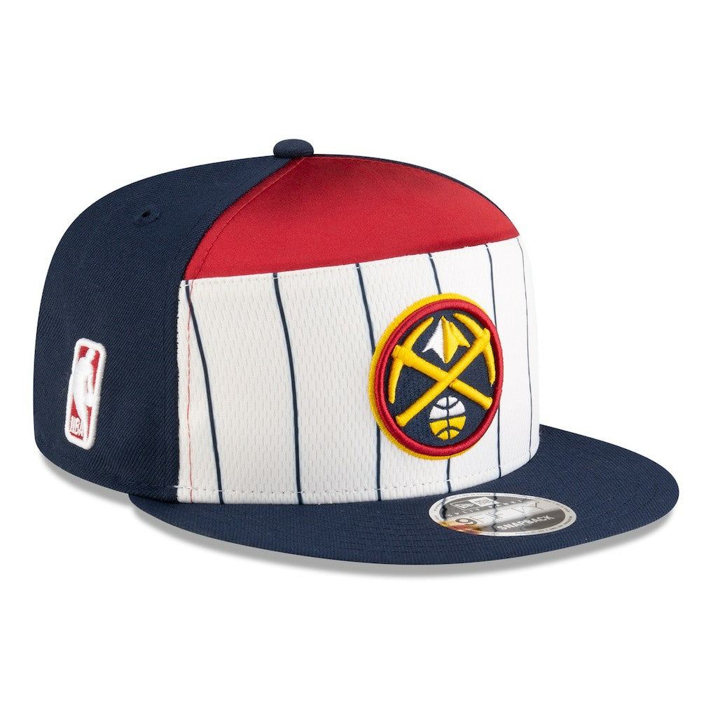 White/Navy Denver Nuggets 2025 NBA Tip Off Split Panel 9FIFTY Snapback Hat sale | NBA