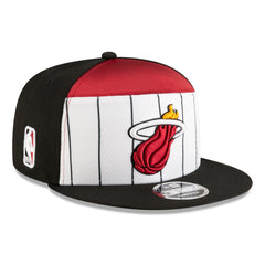 White/Black Miami Heat 2025 NBA Tip Off Split Panel 9FIFTY Snapback Hat | NBA