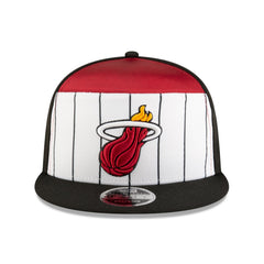 White/Black Miami Heat 2025 NBA Tip Off Split Panel 9FIFTY Snapback Hat | NBA