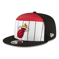 White/Black Miami Heat 2025 NBA Tip Off Split Panel 9FIFTY Snapback Hat | NBA