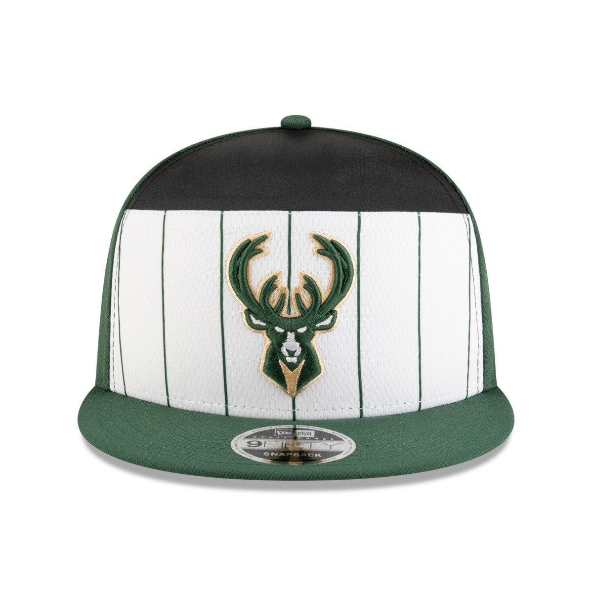White/Hunter Green Milwaukee Bucks 2025 NBA Tip Off Split Panel 9FIFTY Snapback Hat | NBA