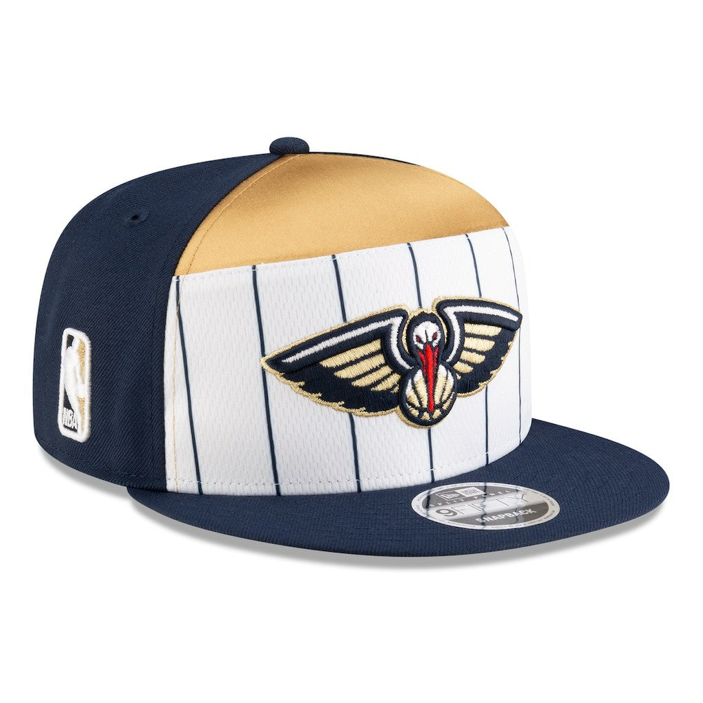 White/Navy New Orleans Pelicans 2025 NBA Tip Off Split Panel 9FIFTY Snapback Hat | NBA