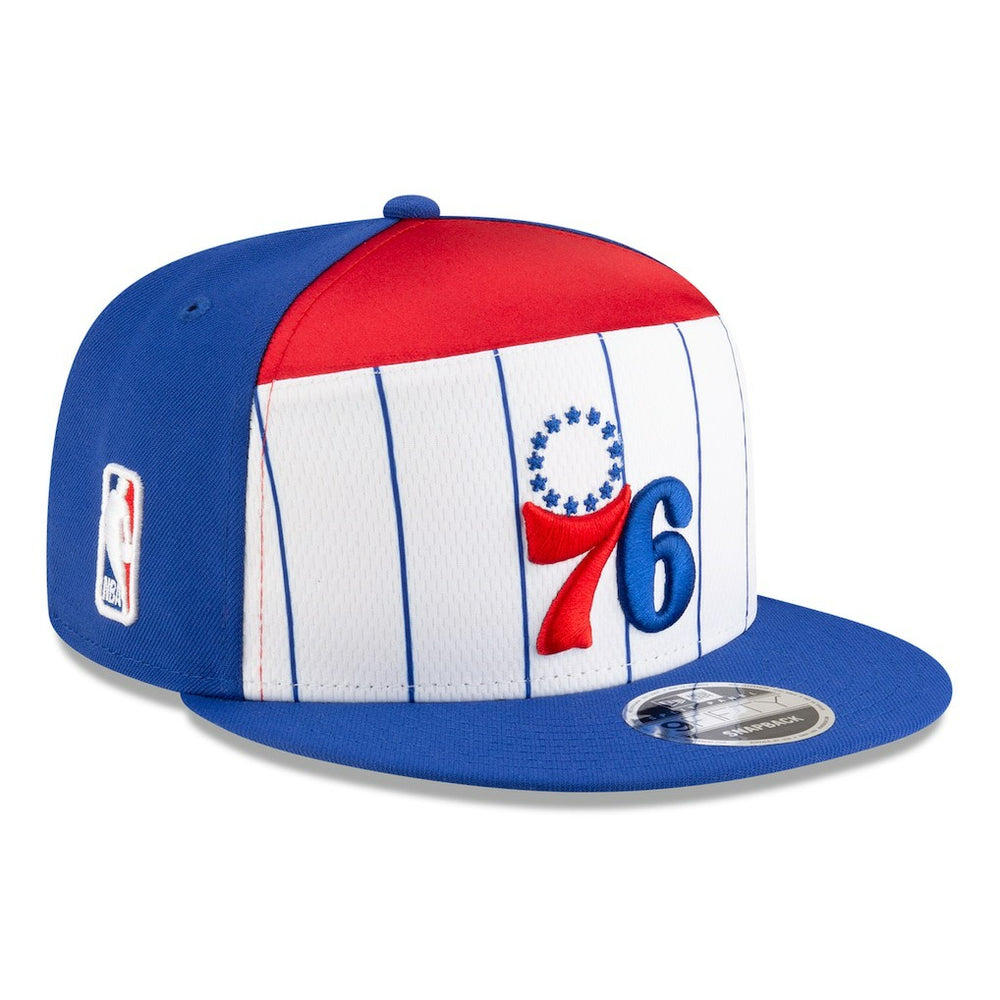 White/Blue Philadelphia 76ers 2025 NBA Tip Off Split Panel 9FIFTY Snapback Hat | NBA