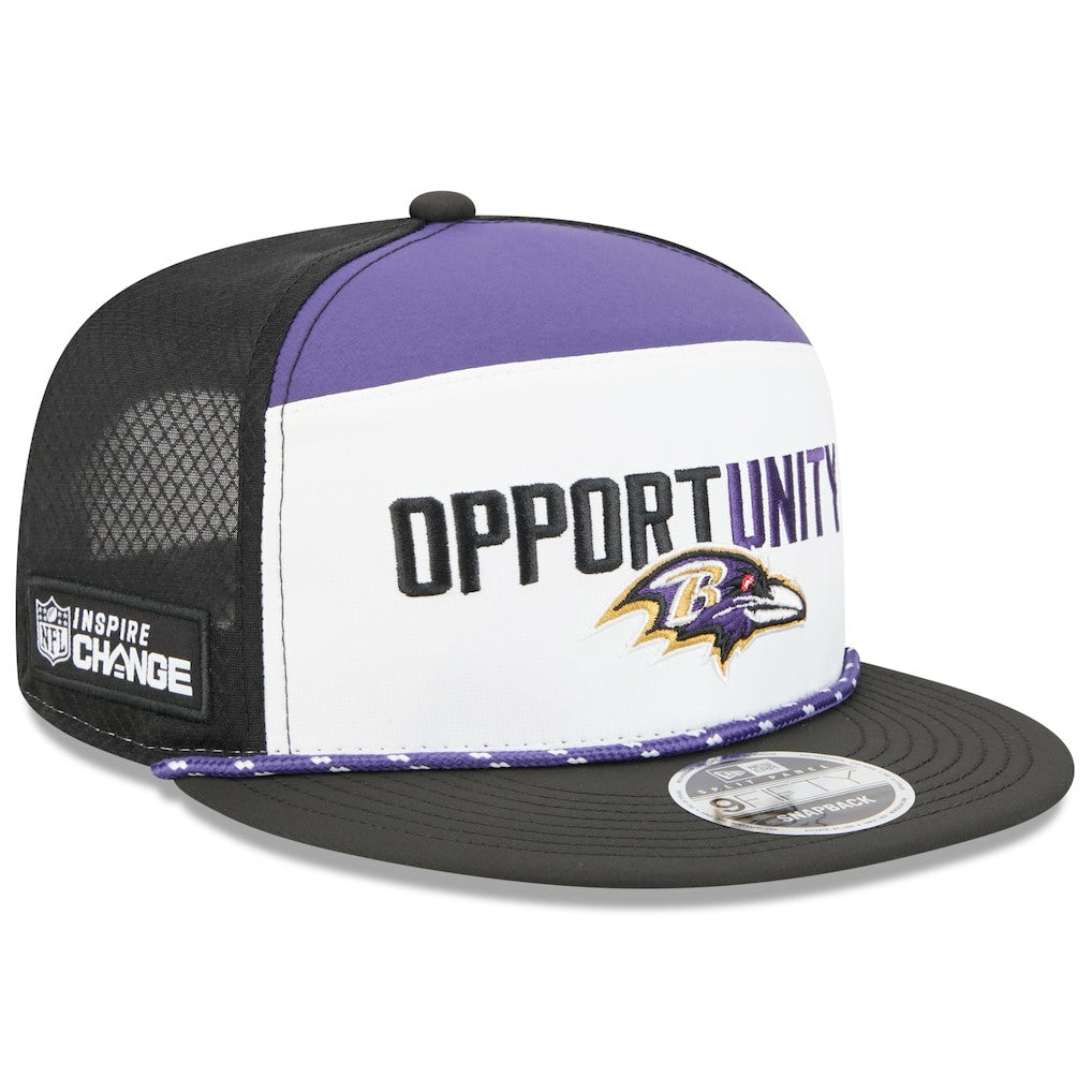 Baltimore Ravens 2025 Inspire Change Split Panel 9FIFTY Snapback Hat | NFL Sale