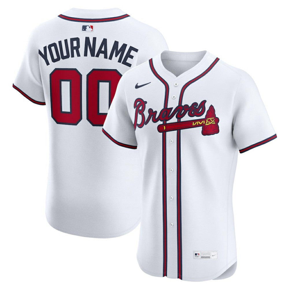 Atlanta Braves Nike Home Elite Custom Jersey - MLB Jerseys