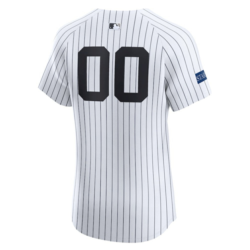 New York Yankees Nike Home Elite Sponsor Patch Custom Jersey - MLB Jerseys