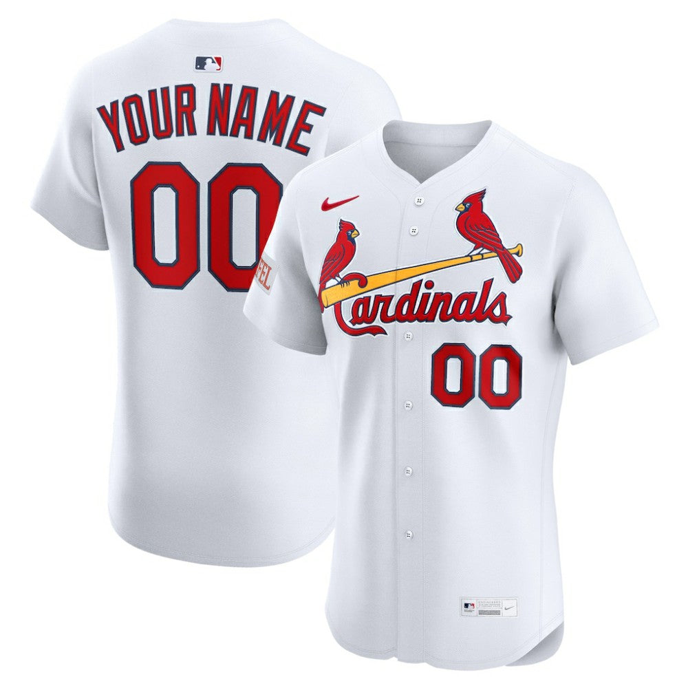 St. Louis Cardinals Nike Home Elite Sponsor Patch Custom Jersey - MLB Jerseys