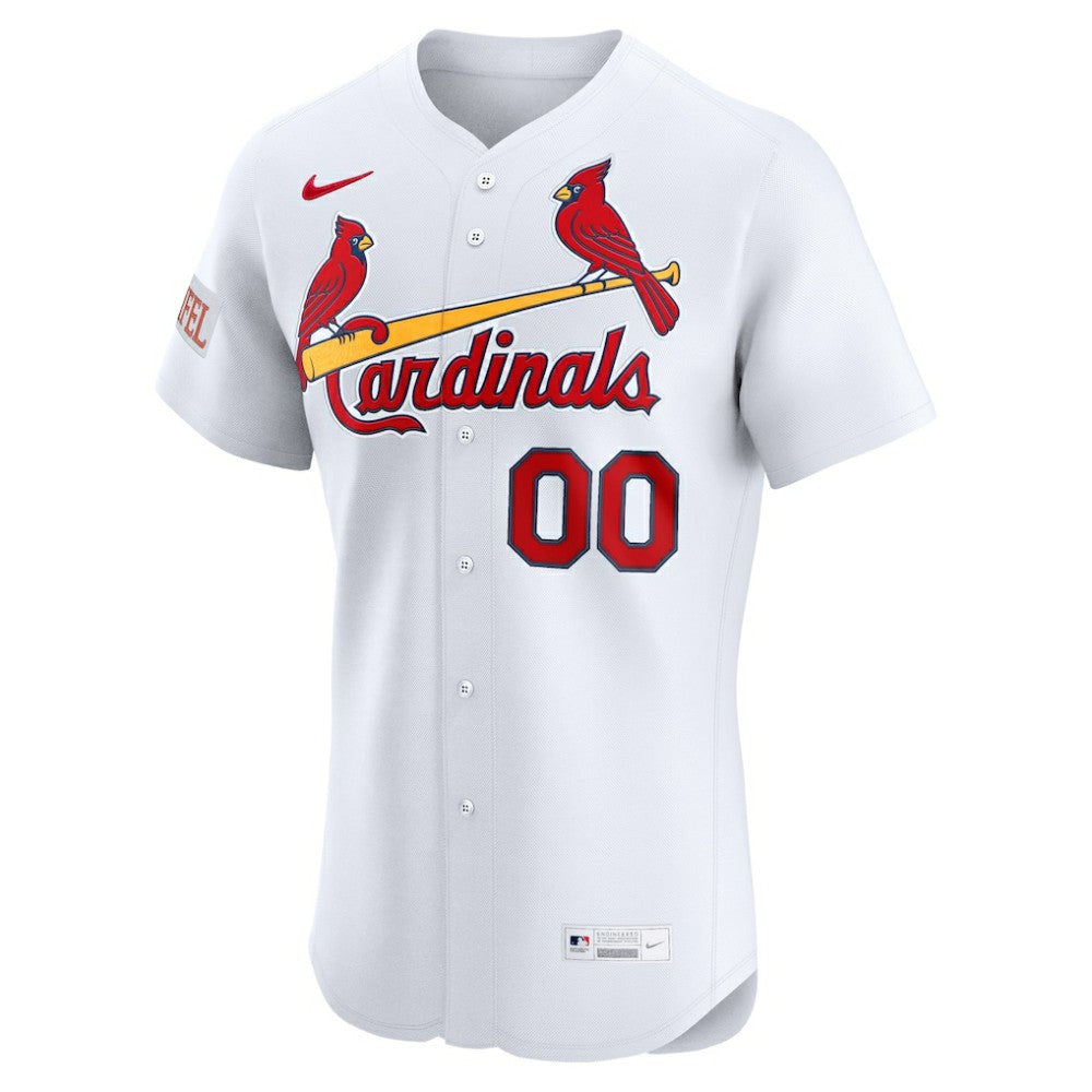 St. Louis Cardinals Nike Home Elite Sponsor Patch Custom Jersey - MLB Jerseys