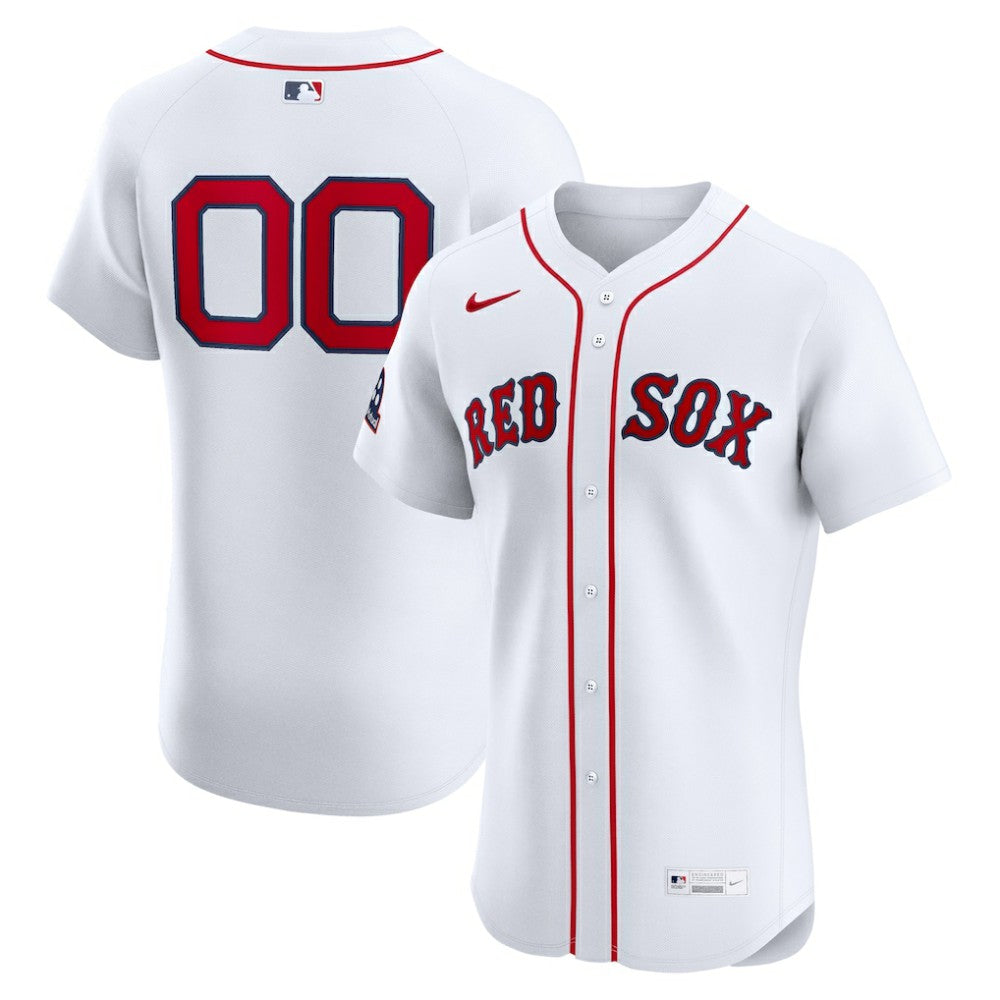 Boston Red Sox Nike Home Elite Sponsor Patch Custom Jersey - MLB Jerseys