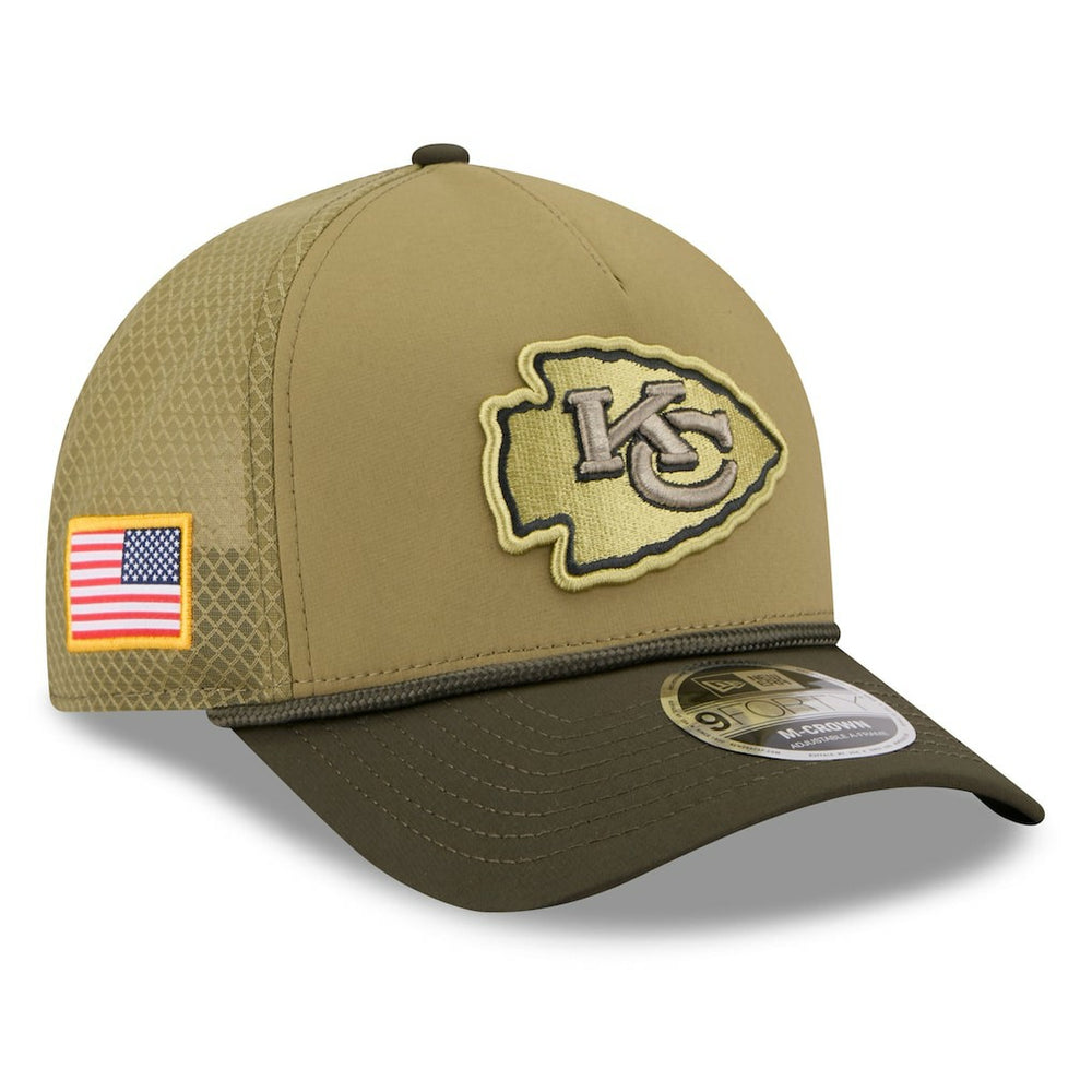 Kansas City Chiefs Youth 2025 Salute to Service 9FORTY A-Frame Adjustable Hat | NFL Discount
