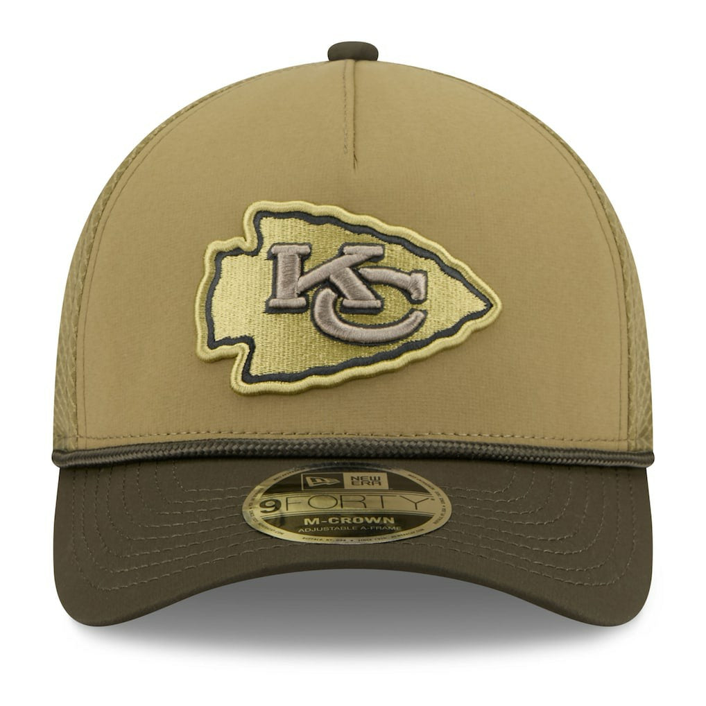 Kansas City Chiefs Youth 2025 Salute to Service 9FORTY A-Frame Adjustable Hat | NFL Discount