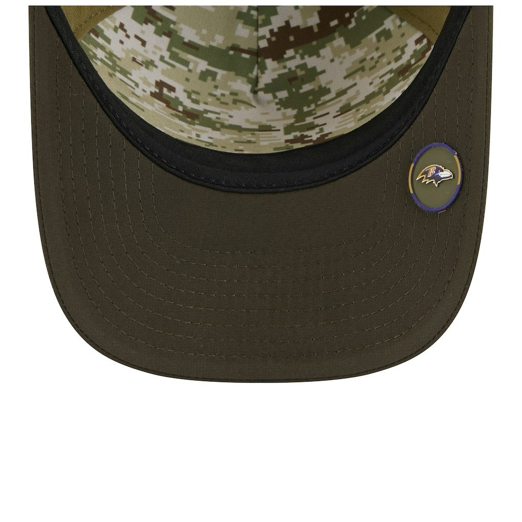 Baltimore Ravens Youth 2025 Salute to Service 9FORTY A-Frame Adjustable Hat | NFL Online