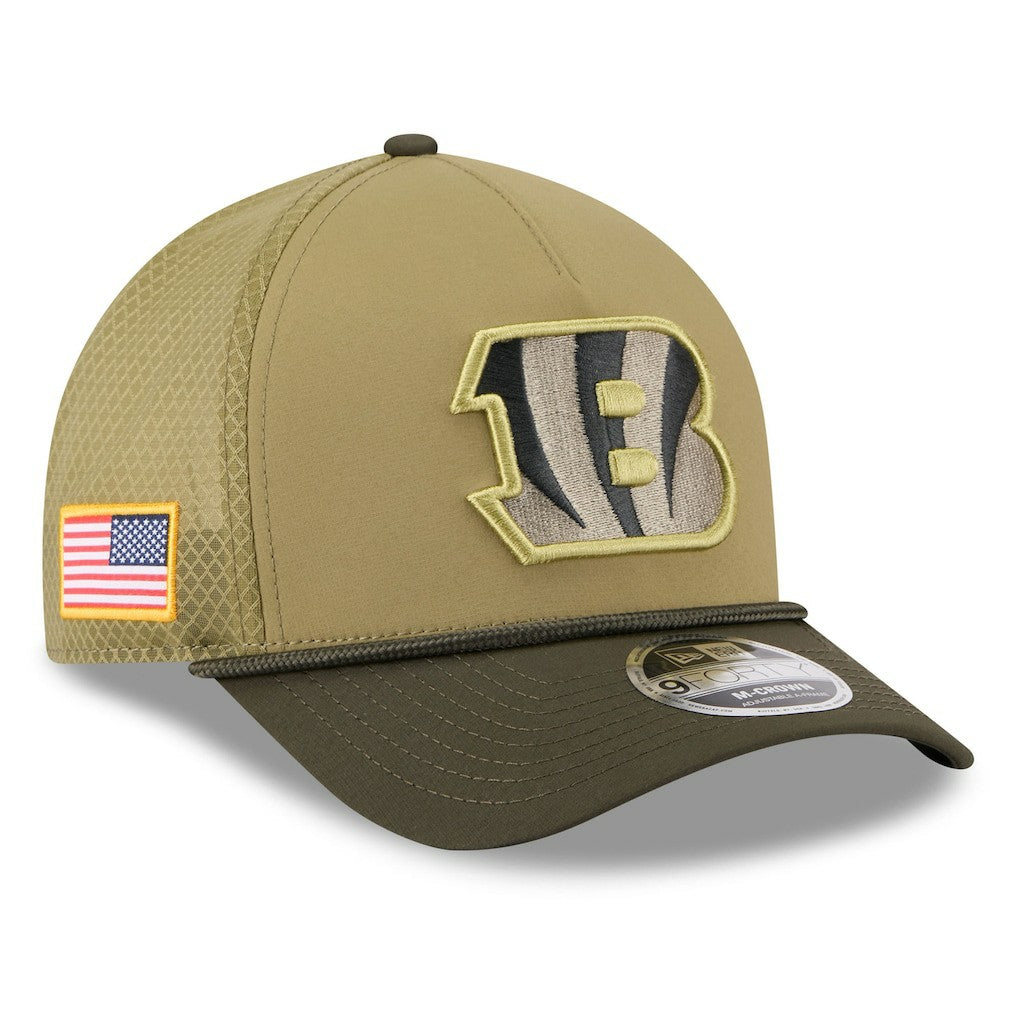 Cincinnati Bengals Youth 2025 Salute to Service 9FORTY A-Frame Adjustable Hat | NFL Outlet