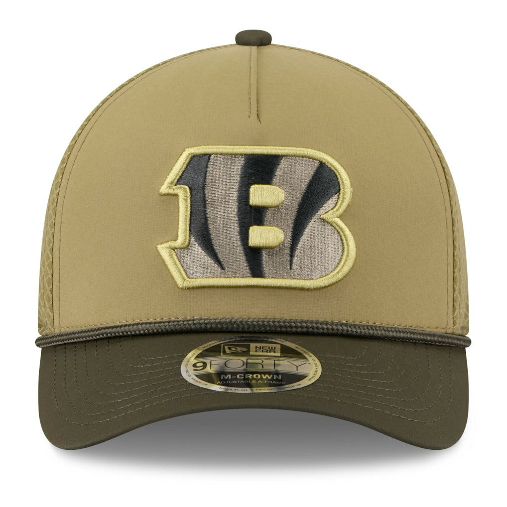 Cincinnati Bengals Youth 2025 Salute to Service 9FORTY A-Frame Adjustable Hat | NFL Outlet