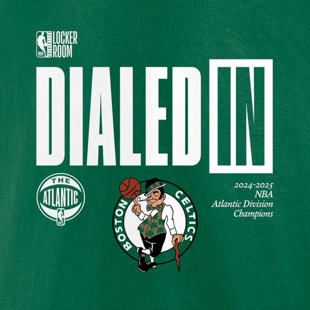 Kelly Green Boston Celtics 2025 Atlantic Division Champions Locker Room T-Shirt | NBA