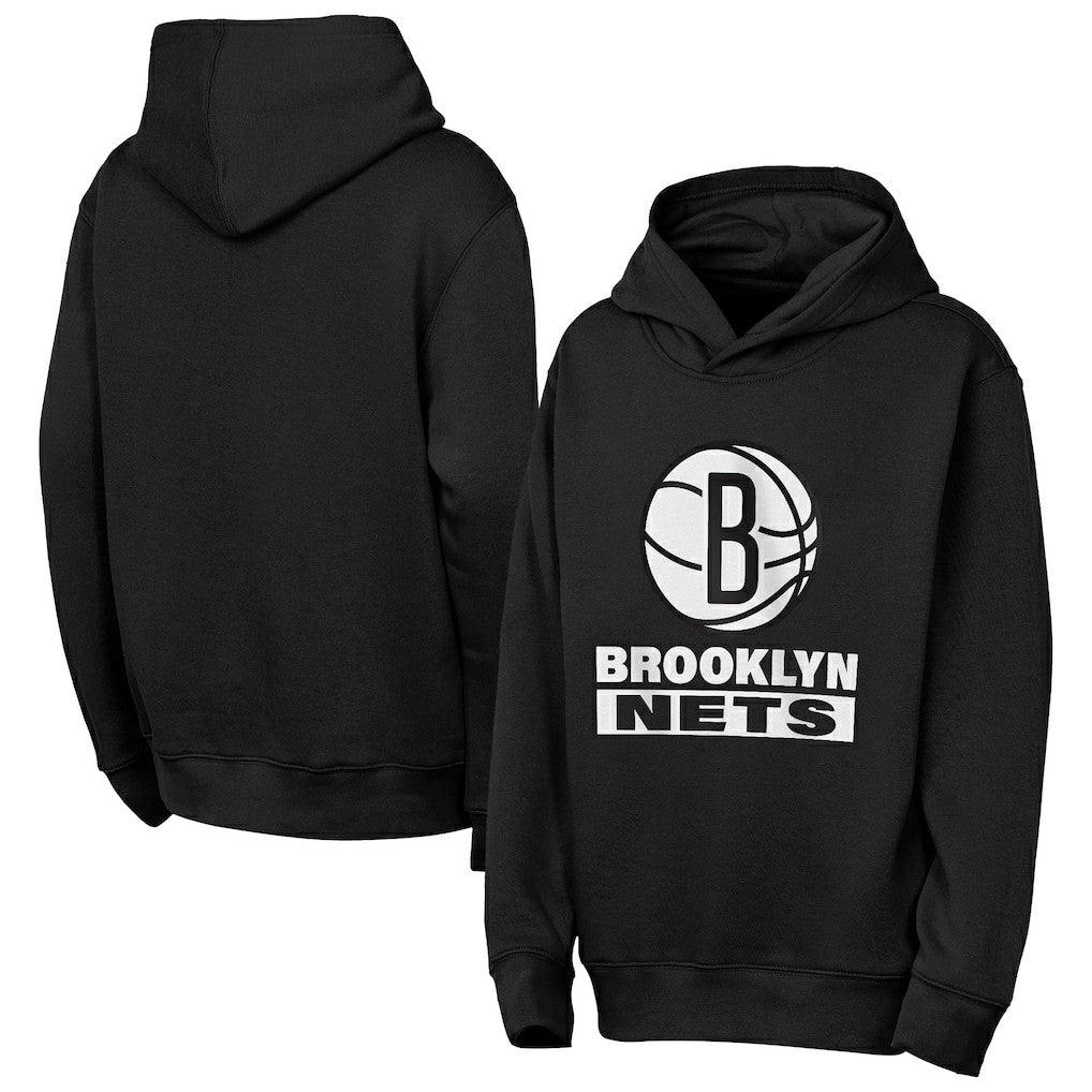 Black Brooklyn Nets Outerstuff Youth Back To The Basics Hoodie | NBA