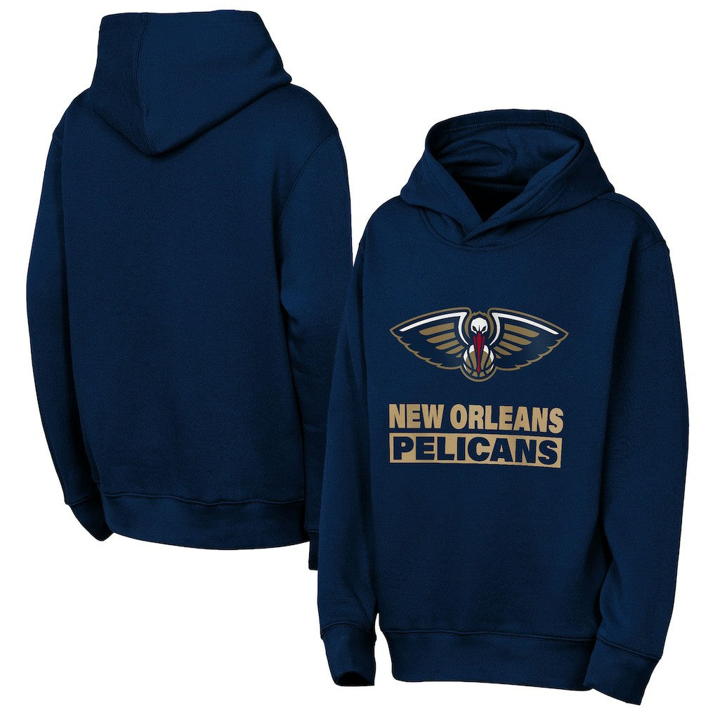Navy New Orleans Pelicans Outerstuff Youth Back To The Basics Hoodie | NBA