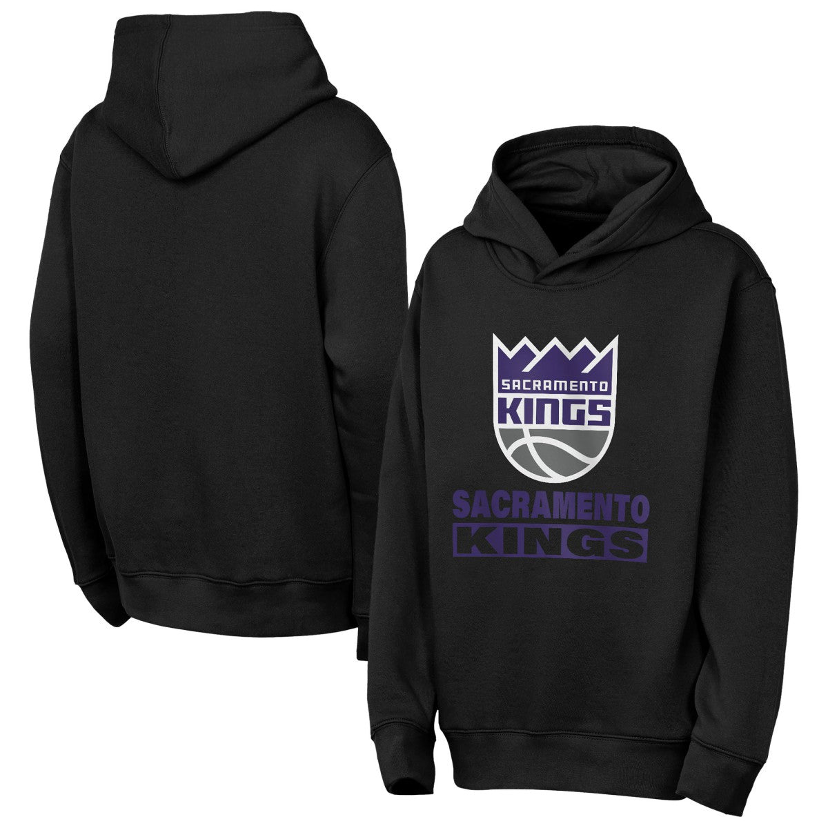 Black Sacramento Kings Outerstuff Youth Back To The Basics Hoodie | NBA