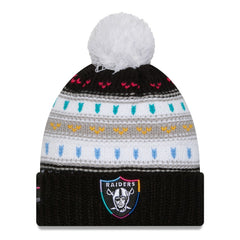 Las Vegas Raiders Women's 2025 NFL Crucial Catch Cuffed Knit Hat with Pom | NFL Discount