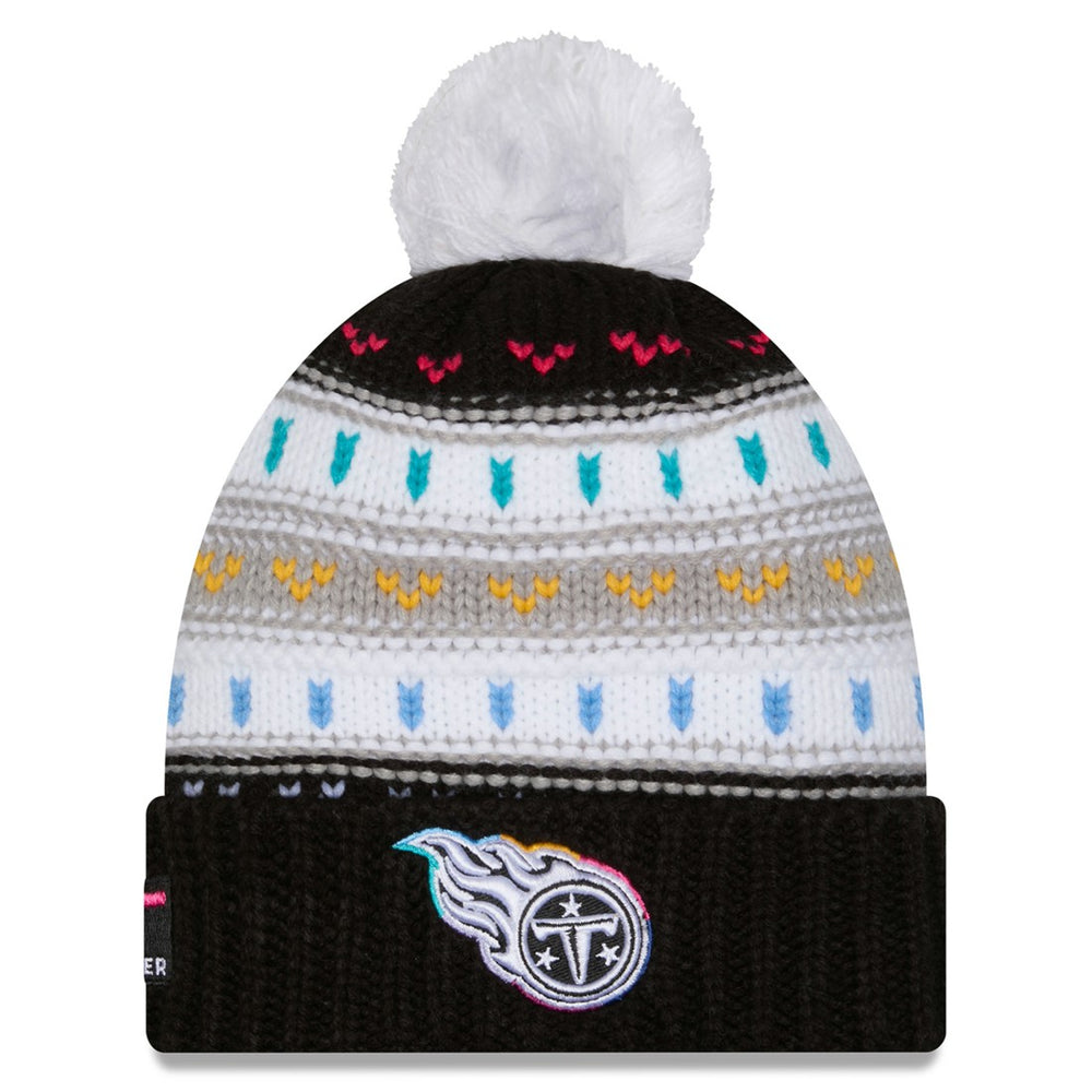 Tennessee Titans Women's 2025 NFL Crucial Catch Cuffed Knit Hat with Pom | NFL Sale