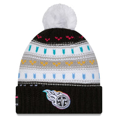 Tennessee Titans Women's 2025 NFL Crucial Catch Cuffed Knit Hat with Pom | NFL Sale