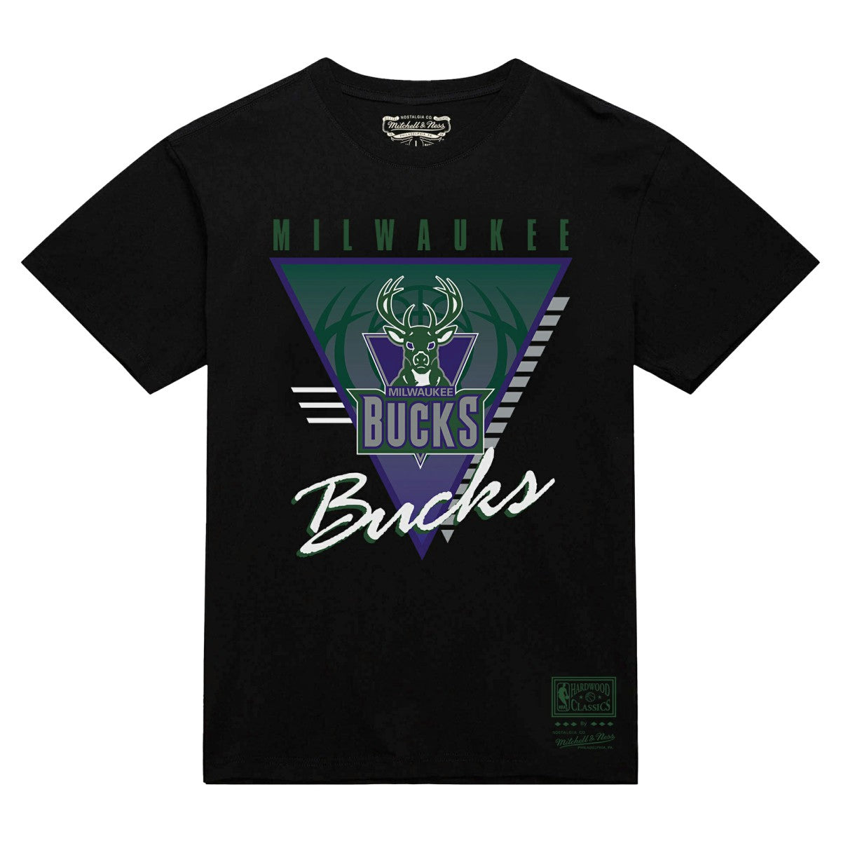Black Milwaukee Bucks Worldwide Collection Tri-Logo T-Shirt | NBA