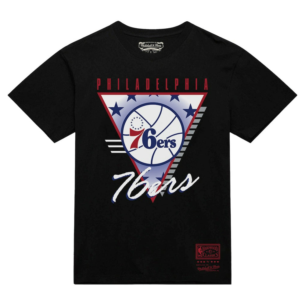Black Philadelphia 76ers Worldwide Collection Tri-Logo T-Shirt | NBA