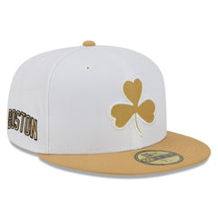 White/Gold Boston Celtics 2025/26 City Edition 59FIFTY Fitted Hat | NBA