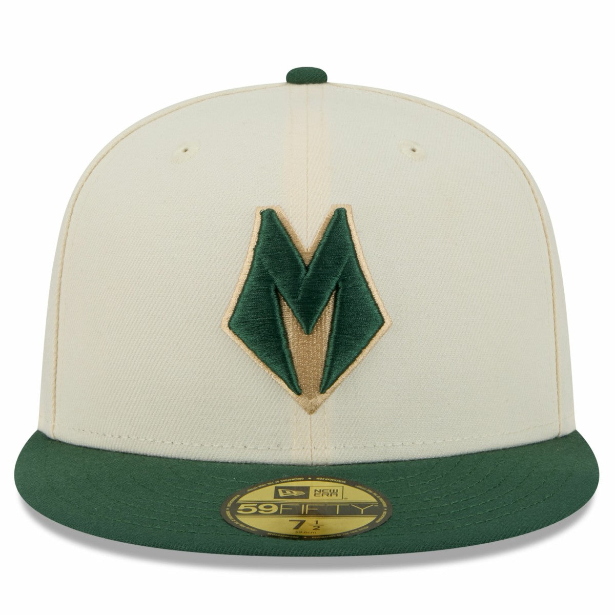 Cream/Hunter Green Milwaukee Bucks 2025/26 City Edition 59FIFTY Fitted Hat | NBA