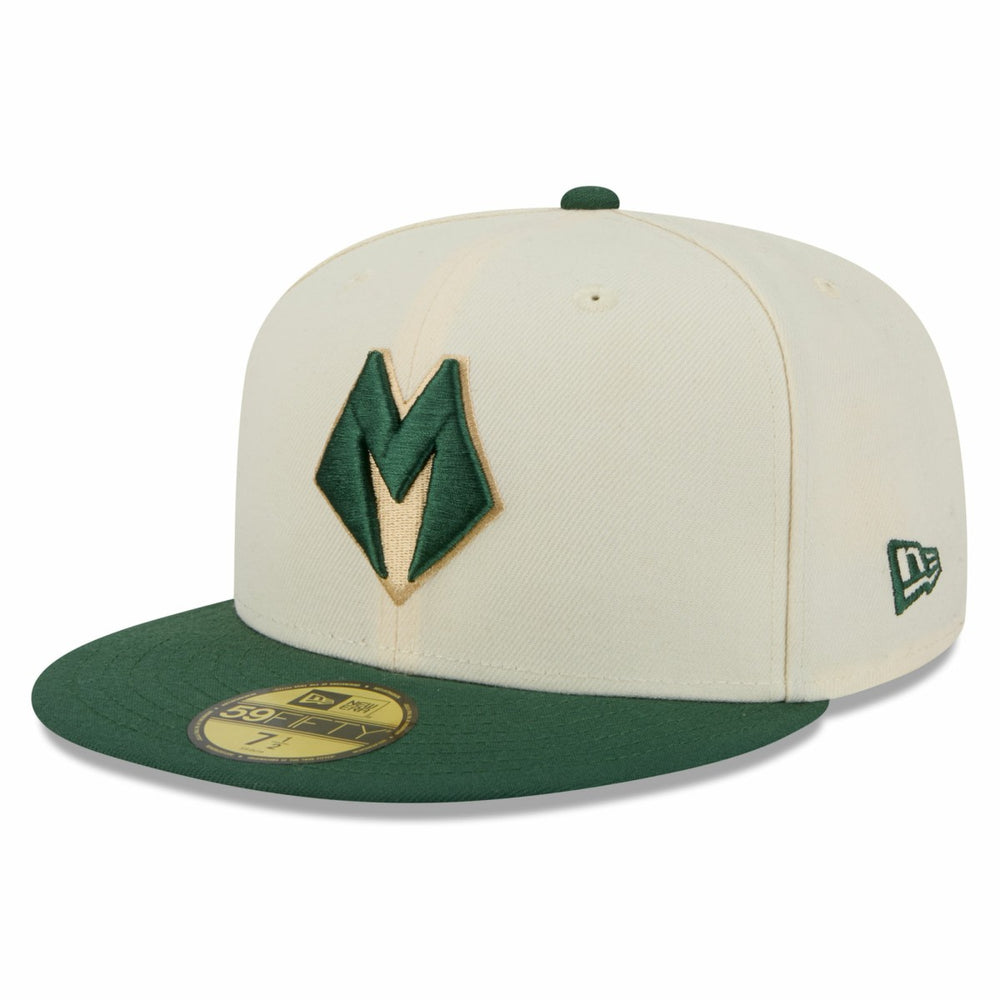 Cream/Hunter Green Milwaukee Bucks 2025/26 City Edition 59FIFTY Fitted Hat | NBA