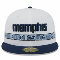 White/Navy Memphis Grizzlies 2025/26 City Edition 59FIFTY Fitted Hat | NBA