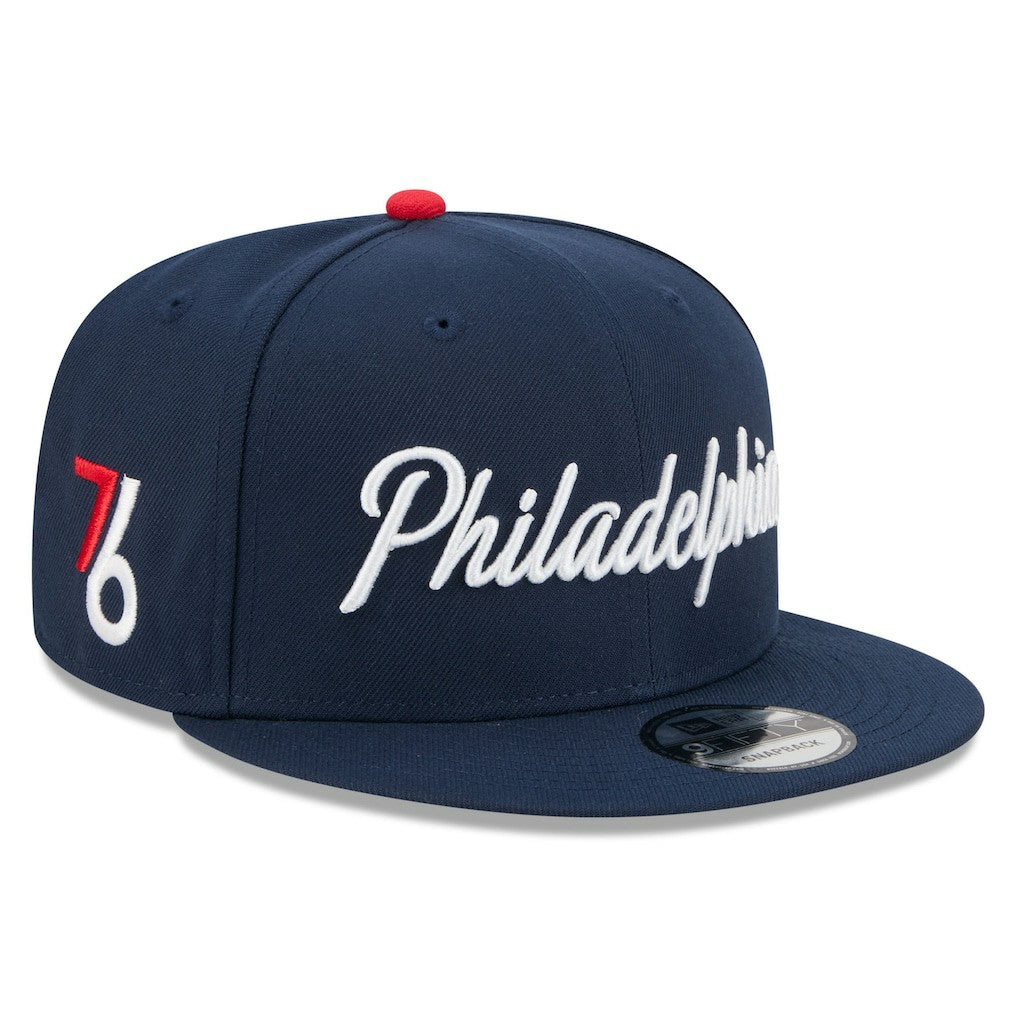 Navy Philadelphia 76ers 2025/26 City Edition 9FIFTY Snapback Hat sale | NBA