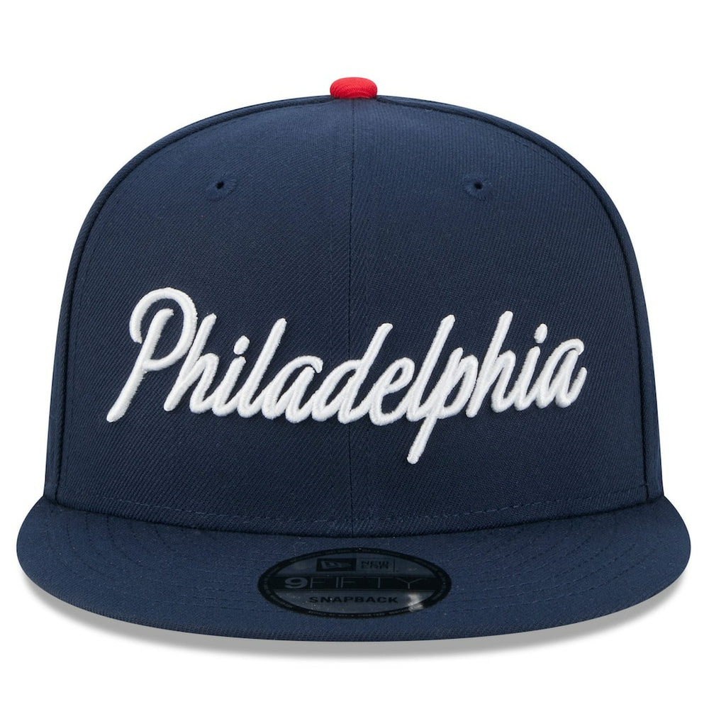 Navy Philadelphia 76ers 2025/26 City Edition 9FIFTY Snapback Hat sale | NBA