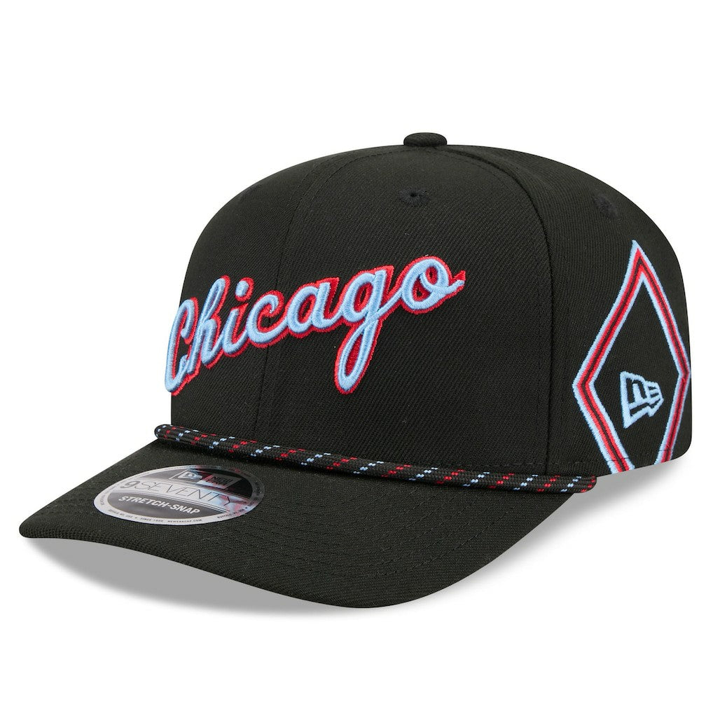 Black Chicago Bulls 2025/26 City Edition 9SEVENTY Adjustable Hat | NBA