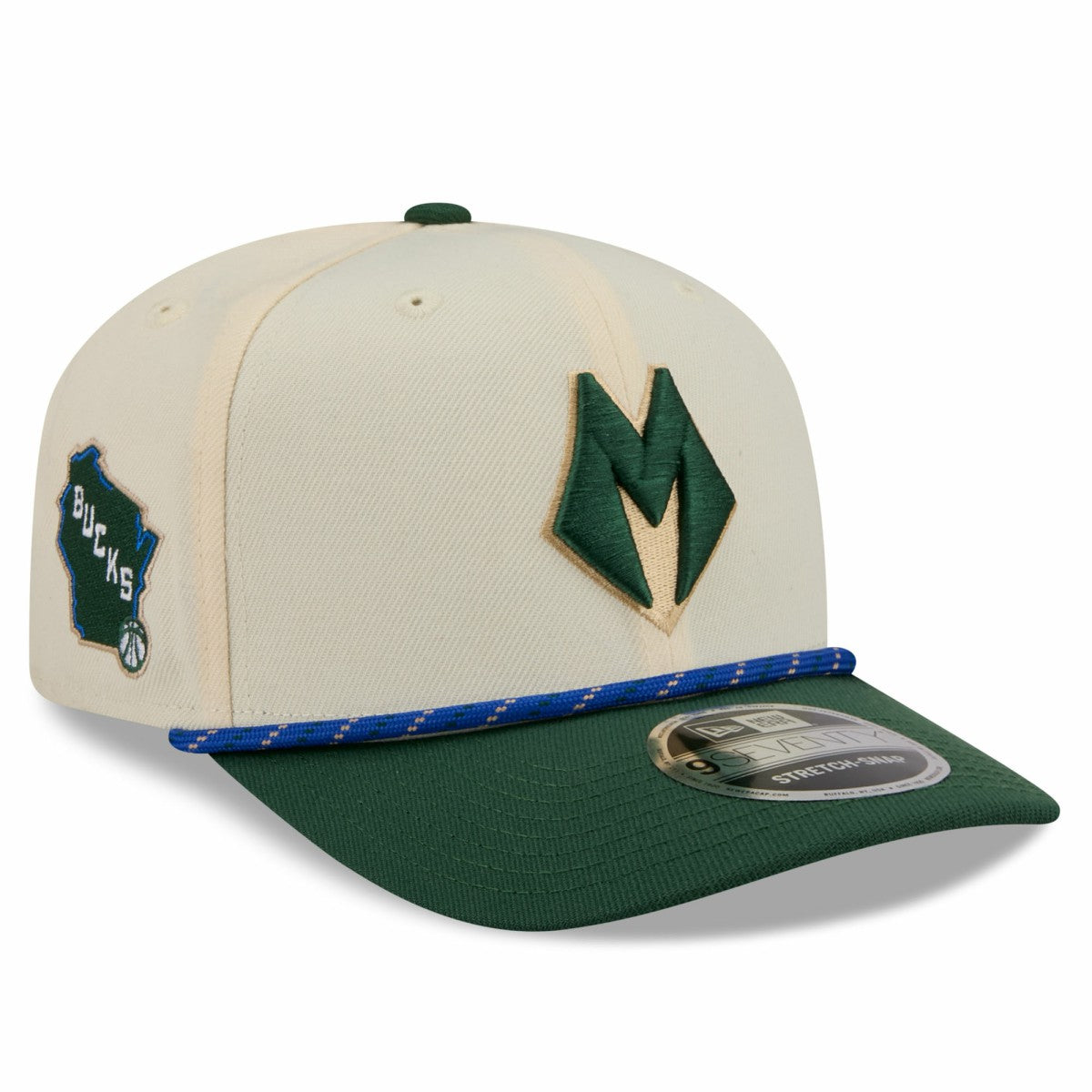 Cream/Hunter Green Milwaukee Bucks 2025/26 City Edition 9SEVENTY Adjustable Hat | NBA