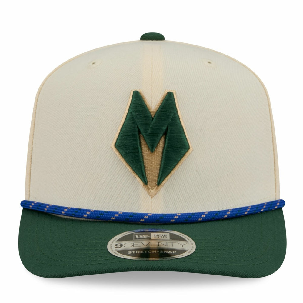 Cream/Hunter Green Milwaukee Bucks 2025/26 City Edition 9SEVENTY Adjustable Hat | NBA